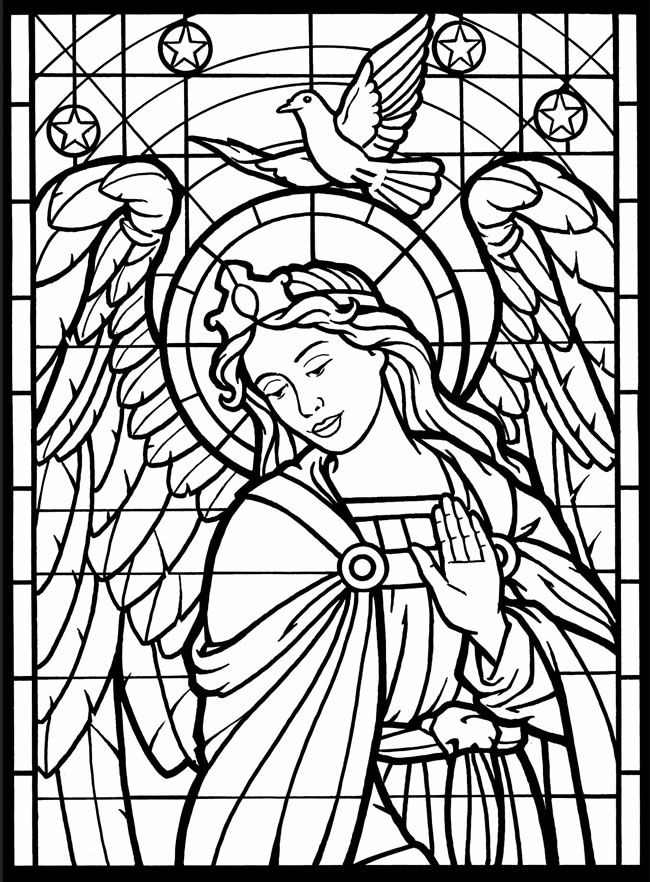 Cozy Stained Glass Coloring Pages Adult Angel Disney Dover Jesus 650x882 Cozy Stained Glass Coloring Pages Adult Angel Disney Dover Jesus