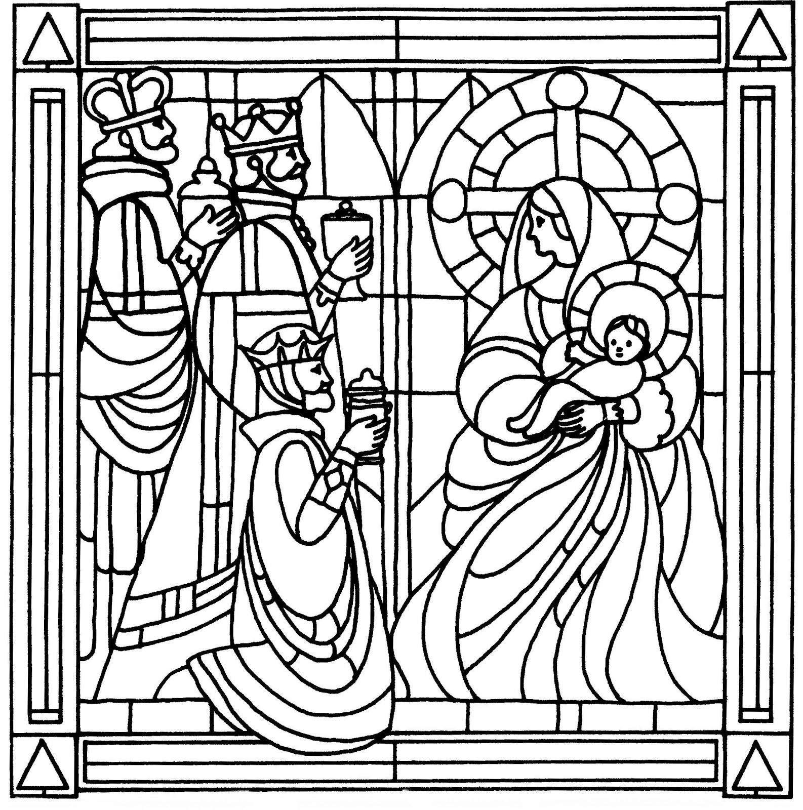 1586x1600 For Stained Glass Cross Coloring Page Free