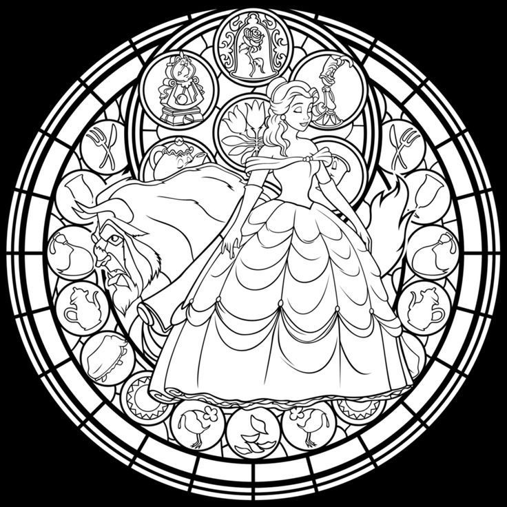 736x736 Advanced Coloring Pages Stained Glass Window