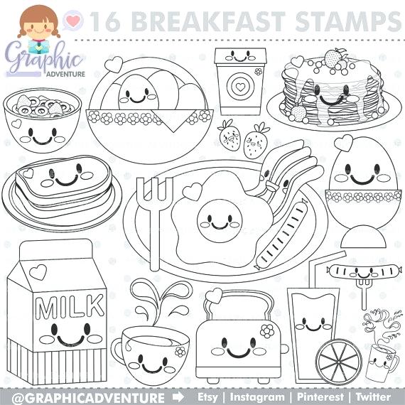 Breakfast Coloring Page Breakfast Stamp Commercial Use Stamp Tal 570x570 Breakfast Coloring Page Breakfast Stamp Commercial Use Stamp Tal