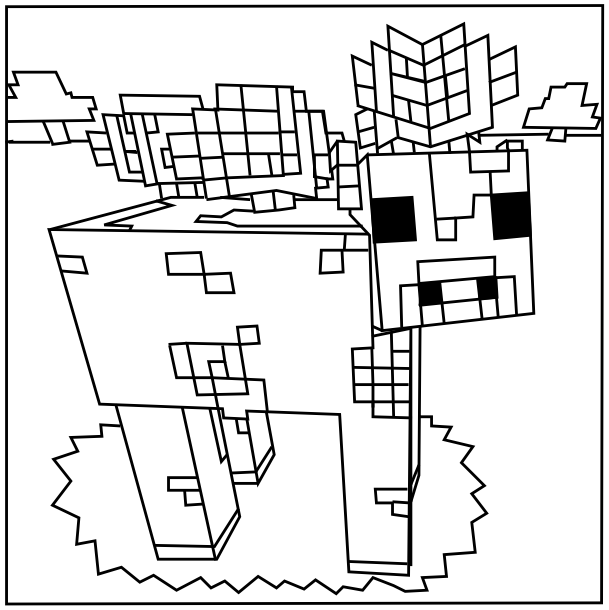 609x610 Minecraft Coloring Pages Stampy Cat