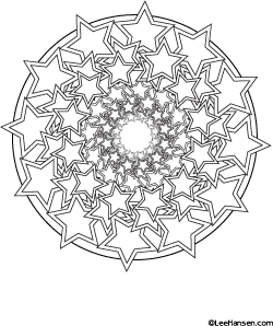 Stars Spiral Design Coloring Page 250x298 Stars Spiral Design Coloring Page