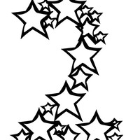 200x200 Number Two (Star) Coloring Page
