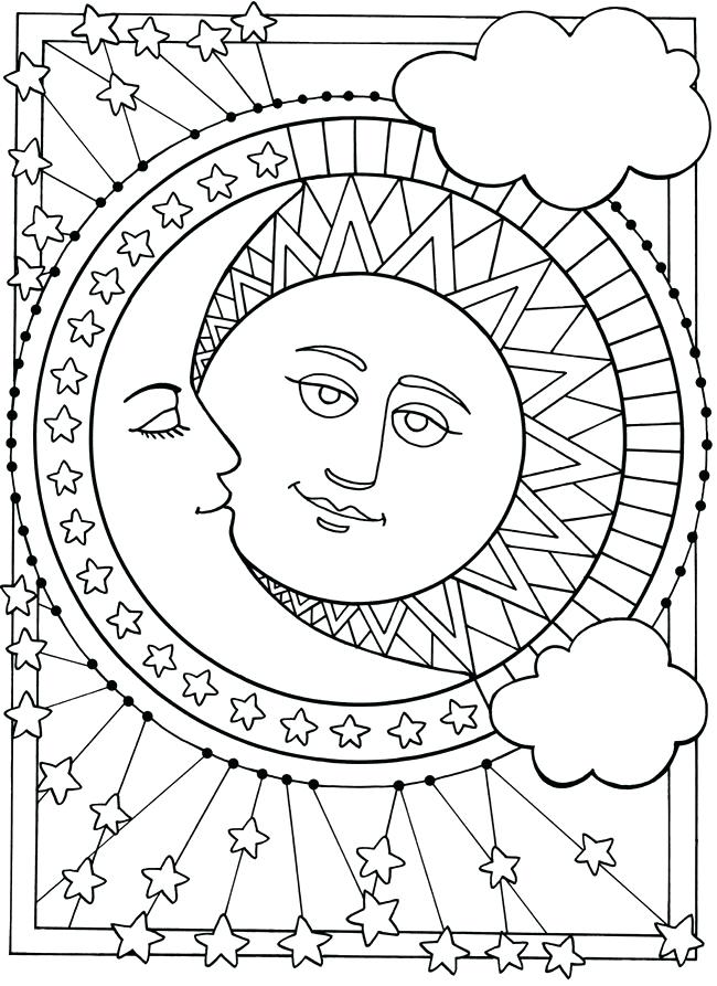 650x893 Stars Coloring Pages Moon And Stars Coloring Pages Star Coloring