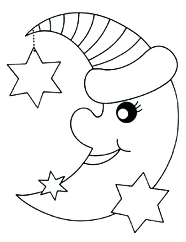 600x782 Moon And Star Coloring Pages
