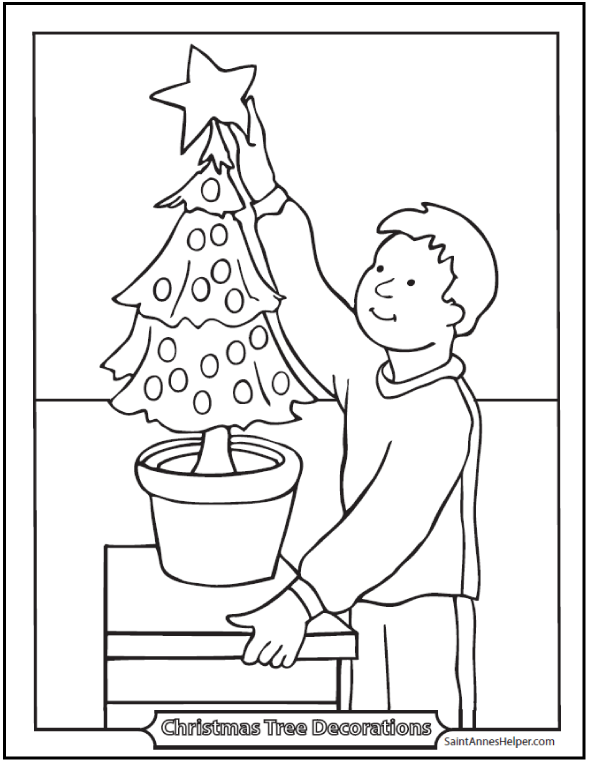 Christmas Tree Coloring Page Star On Top 590x762 Christmas Tree Coloring Page Star On Top