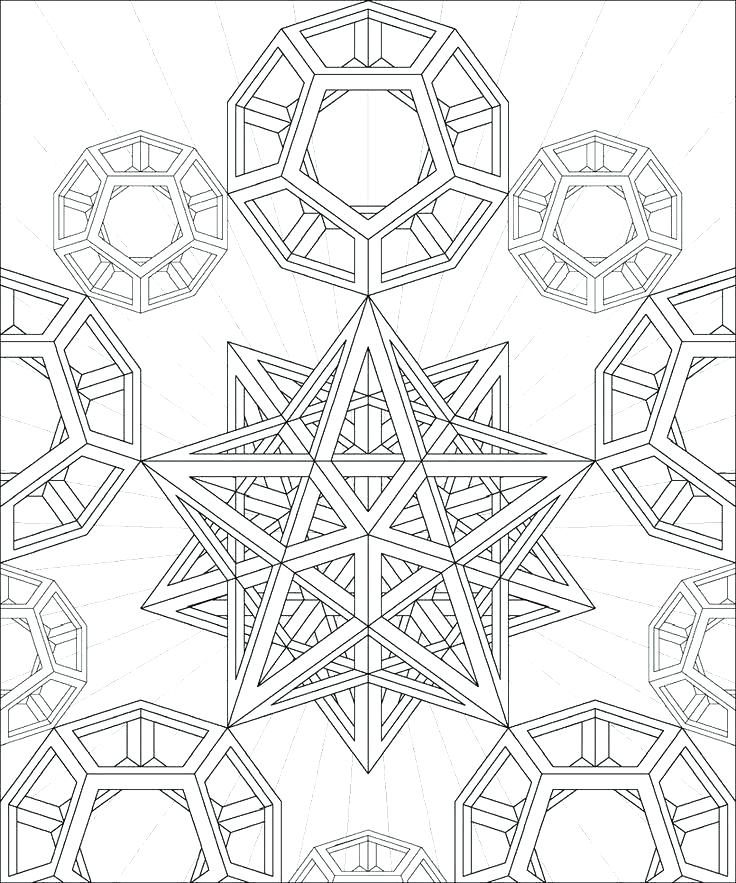 736x883 Geometric Coloring Pages