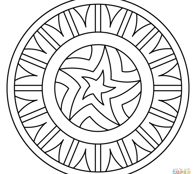 678x600 Coloring Pages Of Patterns Mandala With Star Pattern Coloring Page