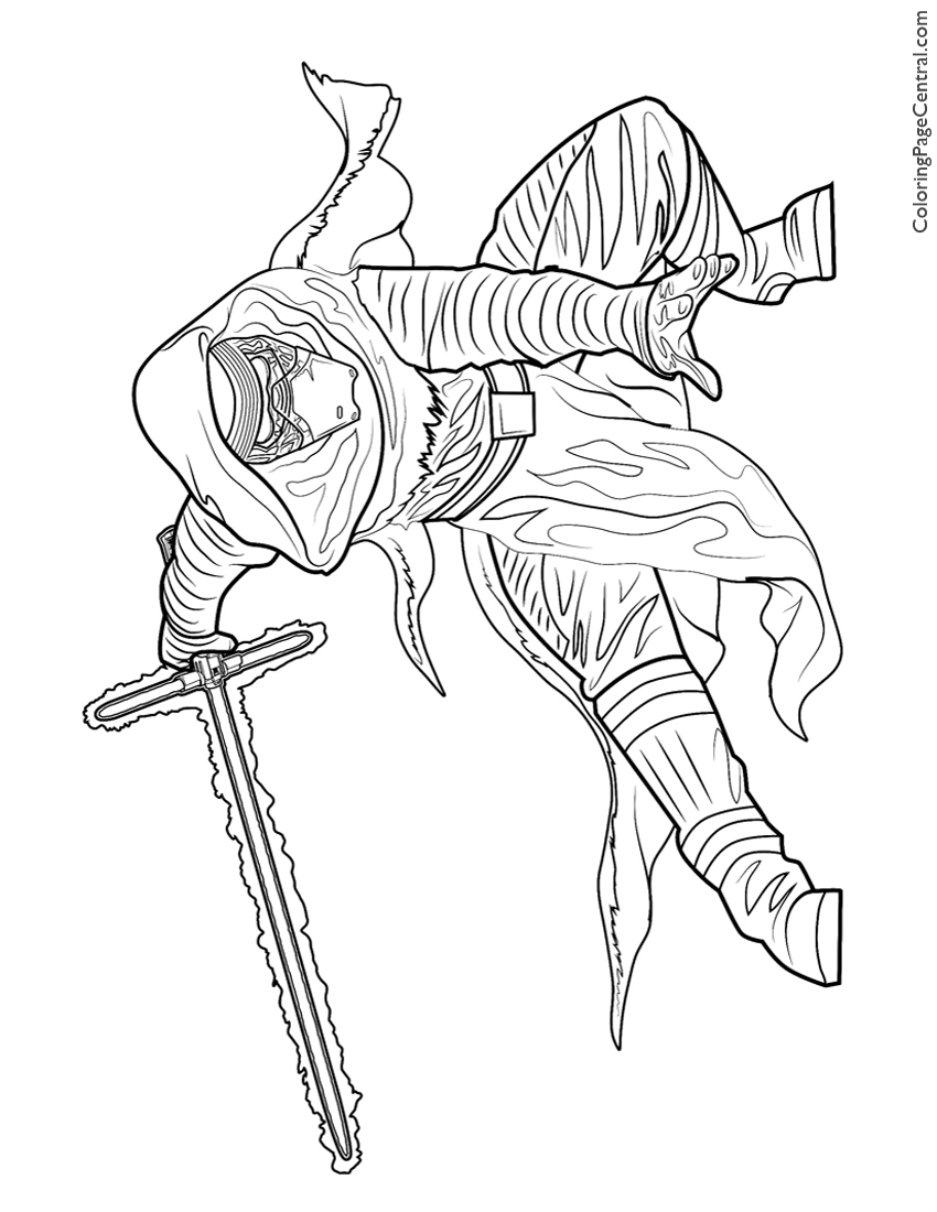 Star Wars Kylo Ren Coloring Page Coloring Page Central 850x1100 Star Wars Kylo Ren Coloring Page Coloring Page Central