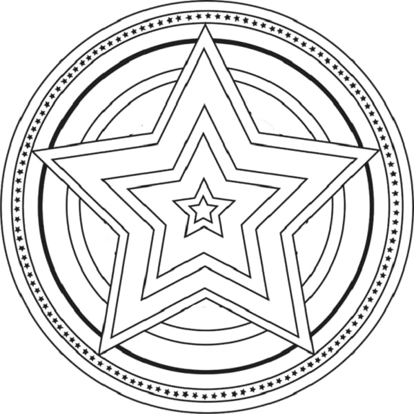 600x600 Mandala The Big Star Coloring For Kids