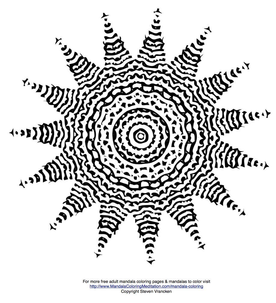 918x1010 A New Mandala To Color A 15 Pointed Star Mandala Coloring Page
