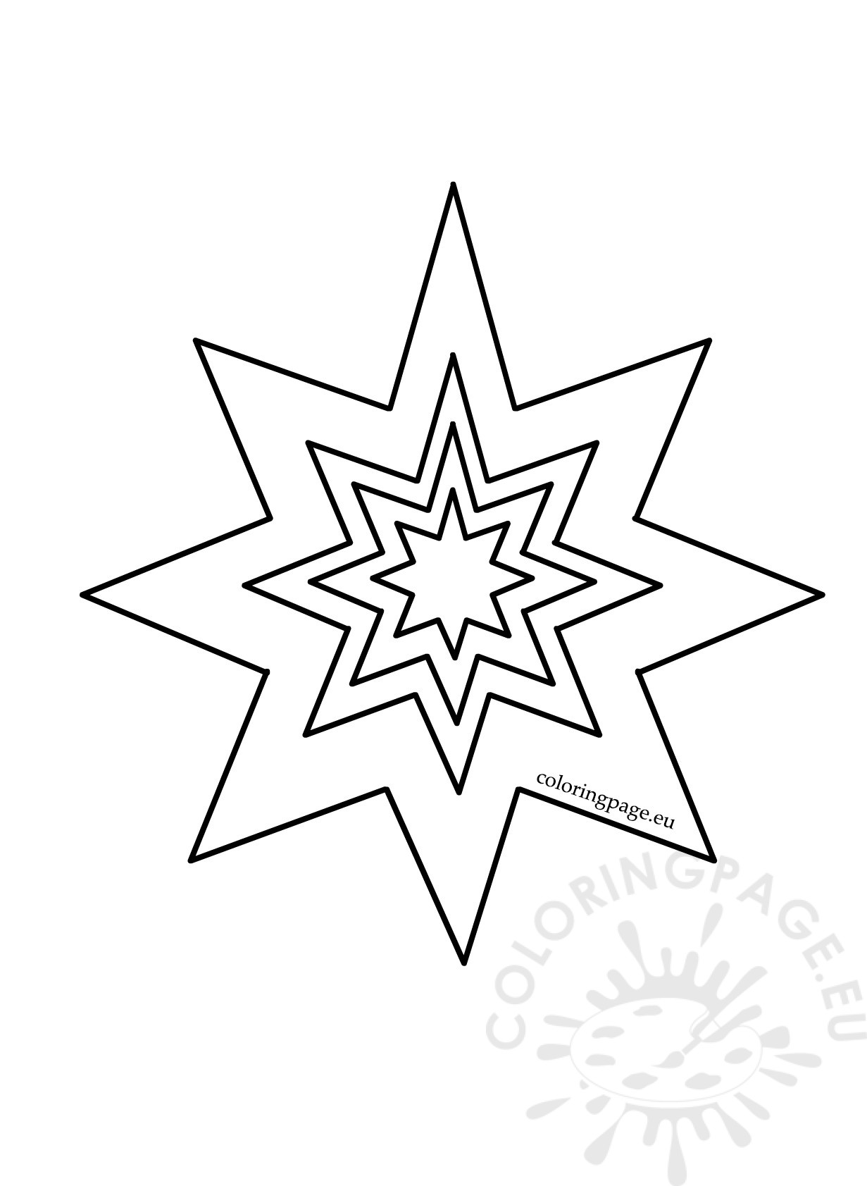 Eight Pointed Star Pattern Coloring Page 1231x1683 Eight Pointed Star Pattern Coloring Page