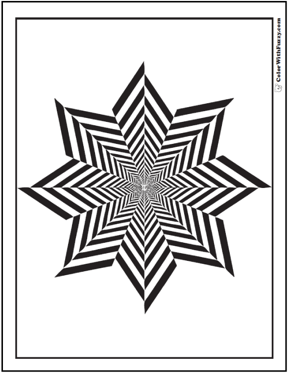 Free Geometric Coloring Sheet Striped Eight Point Star 590x762 Free Geometric Coloring Sheet Striped Eight Point Star