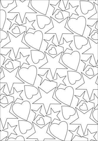 Hearts And Stars Pattern Coloring Page From Hearts Category 333x480 Hearts And Stars Pattern Coloring Page From Hearts Category