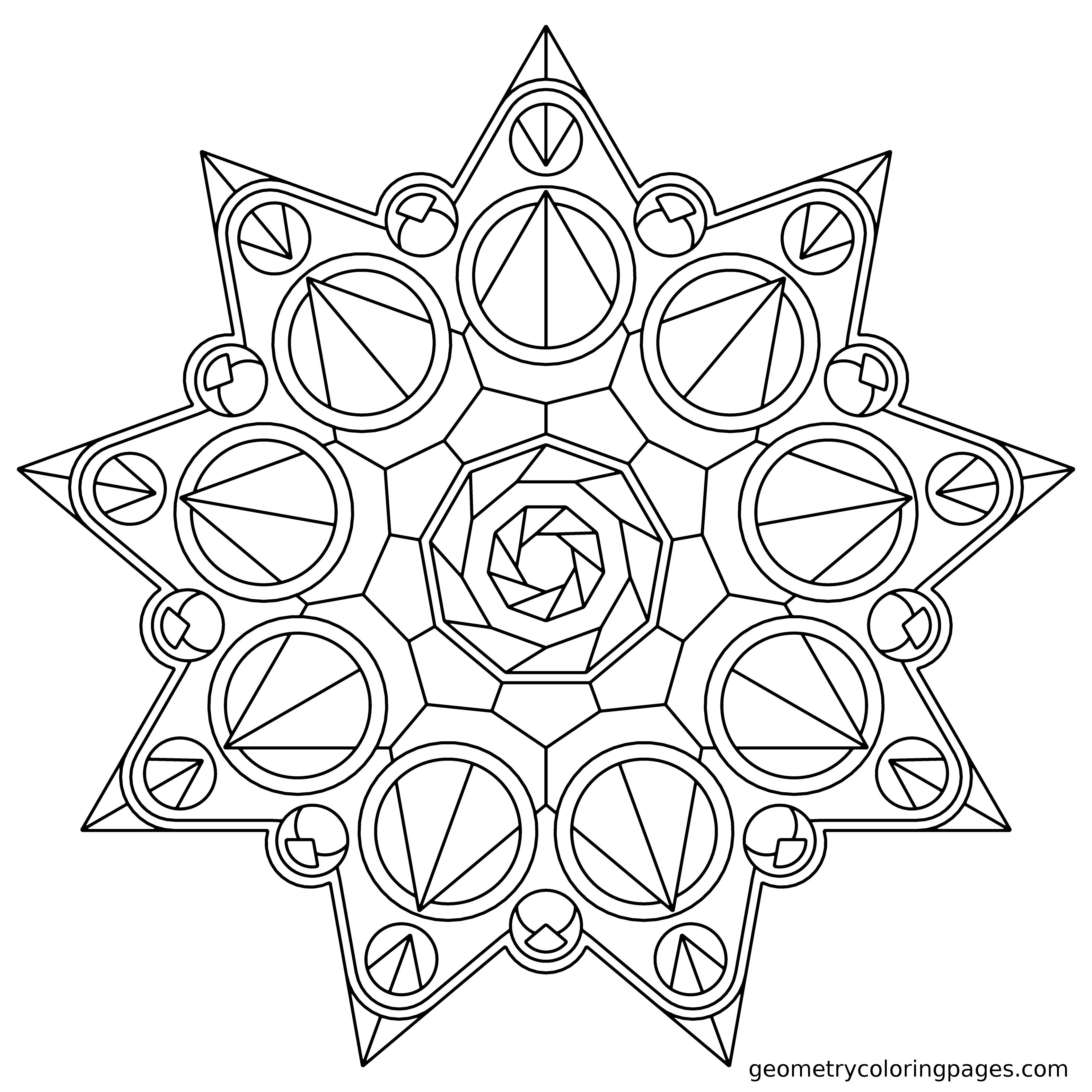 Mandala Coloring Page, Crown Star Psychedelism 3400x3400 Mandala Coloring Page, Crown Star Psychedelism
