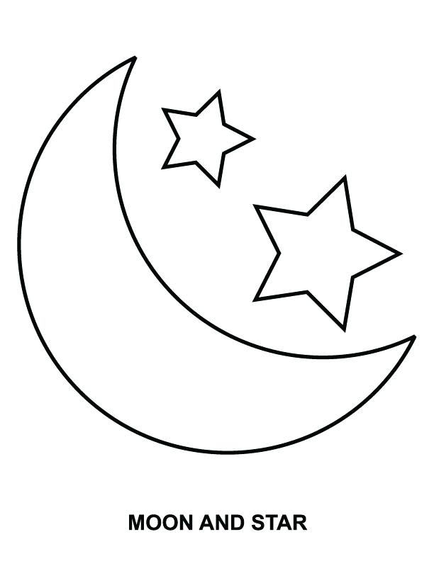 612x792 Star Color Sheet Moon And Star Coloring Page Star Shape Color