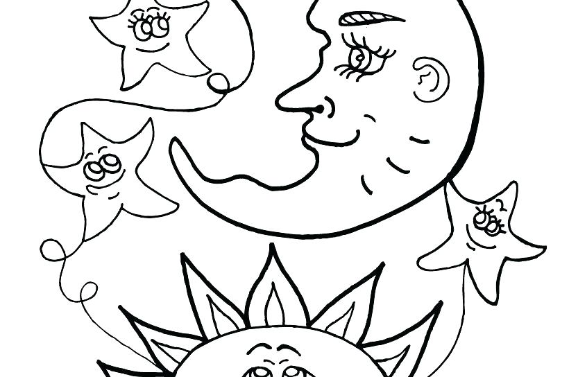 820x544 Coloring Pages Stars Moon And Star Shapes Coloring Page Colouring