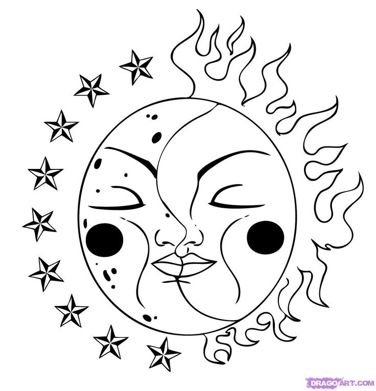 Moon Stars Coloring Pages How To Draw A Celestial Sun 736x766 Moon Stars Coloring Pages How To Draw A Celestial Sun