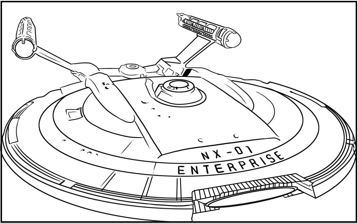 1236x769 The Uss Starship Enterprise From Star Trek Coloring Picture