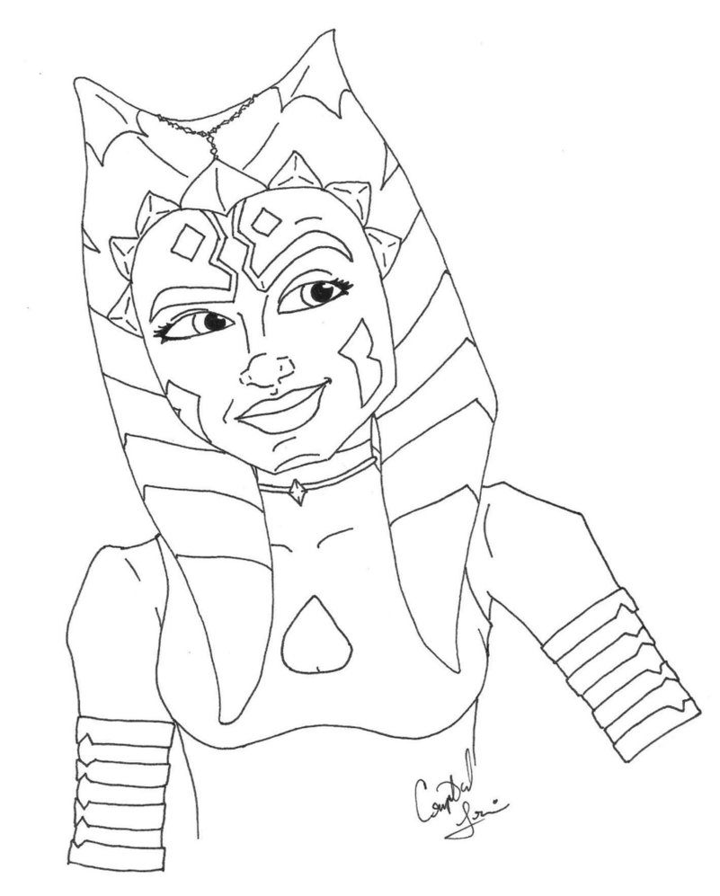 801x997 Ahsoka Coloring Pages