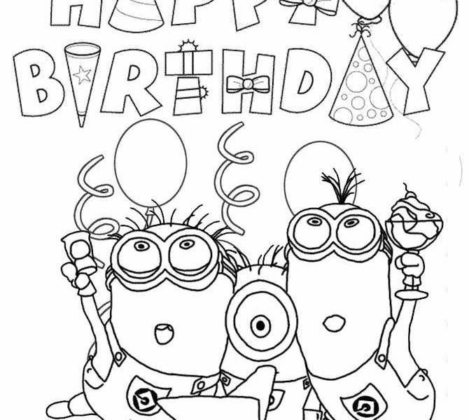 670x600 Birthday Coloring Sheets Best 25 Birthday Coloring Pages Ideas