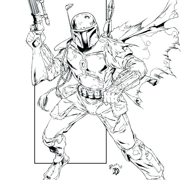 640x600 Drawing At Free For Personal Use Jango Fett Coloring Page Drawing