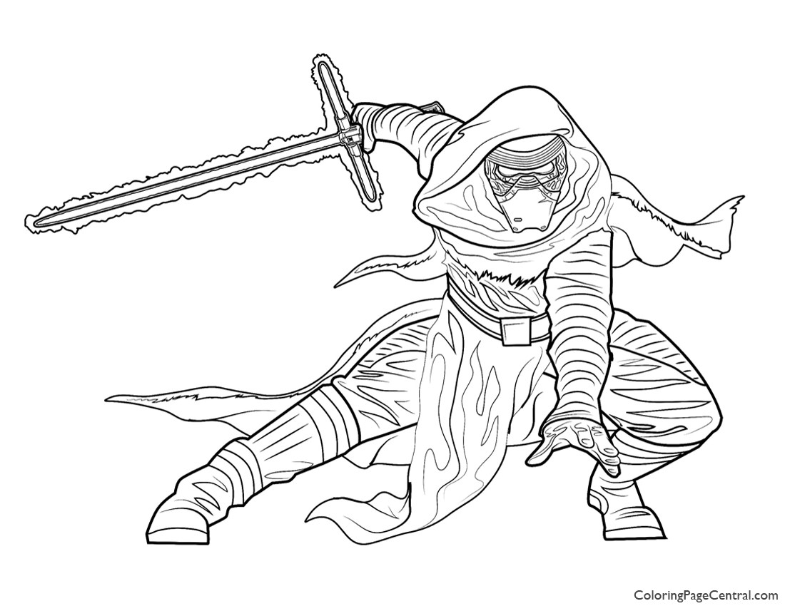 Star Wars Kylo Ren Coloring Page Coloring Page Central 1100x850 Star Wars Kylo Ren Coloring Page Coloring Page Central