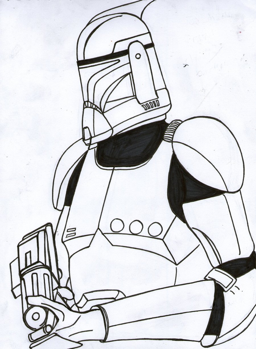 900x1225 Clone Trooper Portrait Line Art Funtimes D50bsmh Coloring Pages