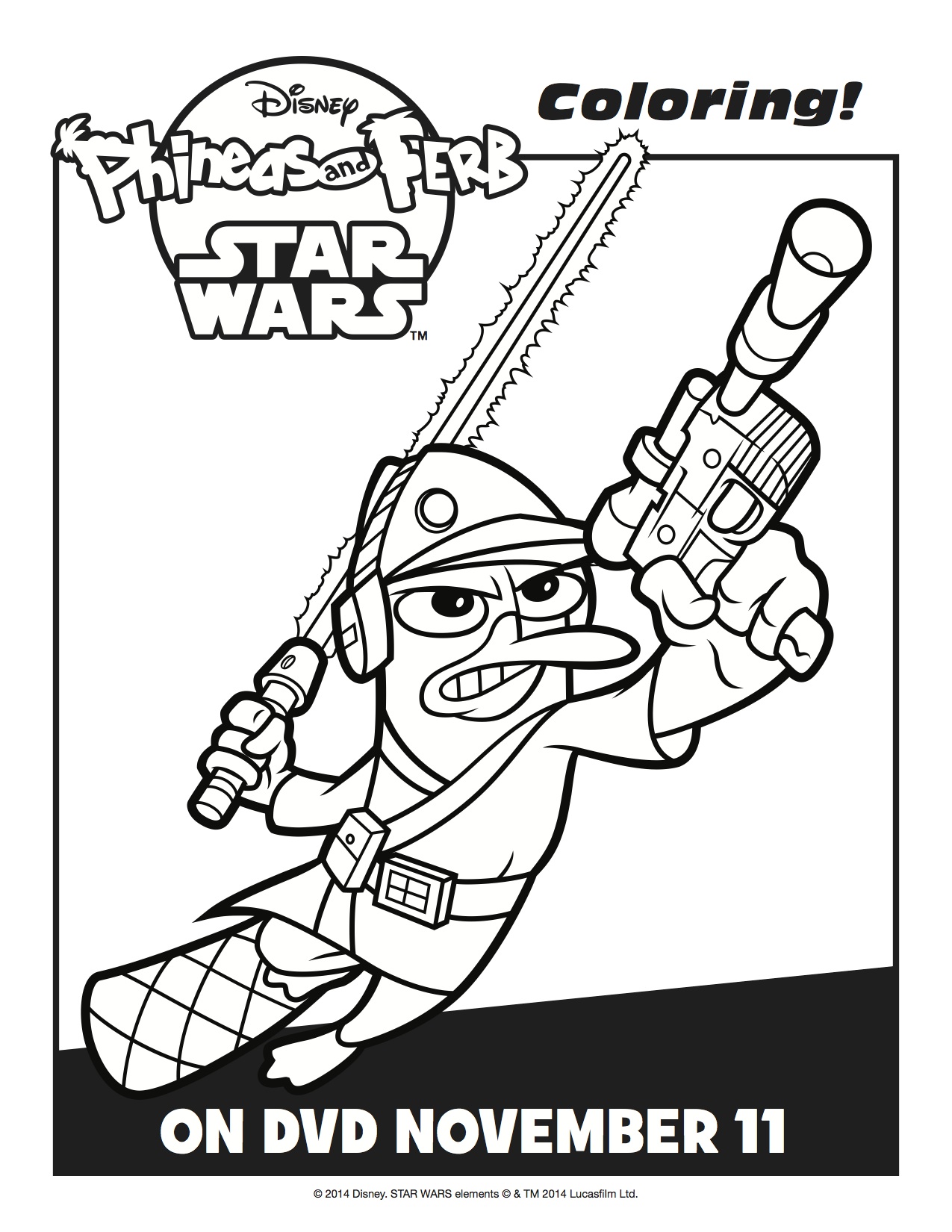 Helpful Phineas And Ferb Star Wars Coloring Pa 1275x1650 Helpful Phineas And Ferb Star Wars Coloring Pa