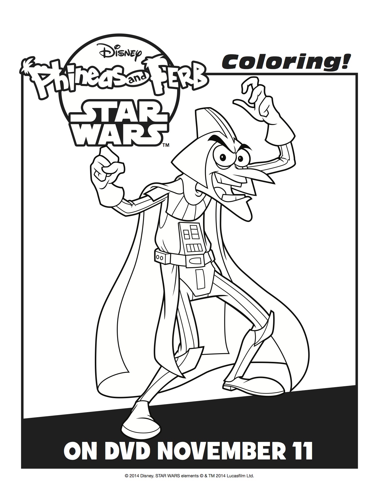 Tested Phineas And Ferb Star Wars Coloring Pag 1275x1650 Tested Phineas And Ferb Star Wars Coloring Pag