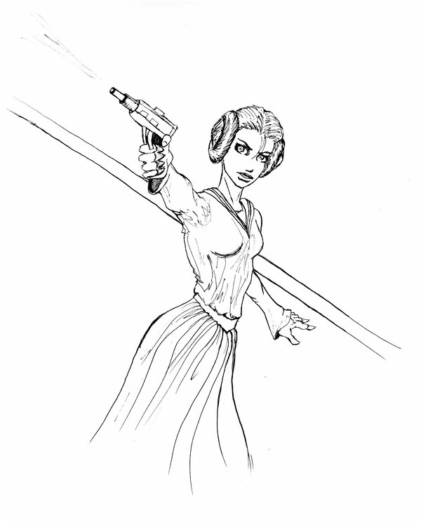600x744 Princess Leia Coloring Pages