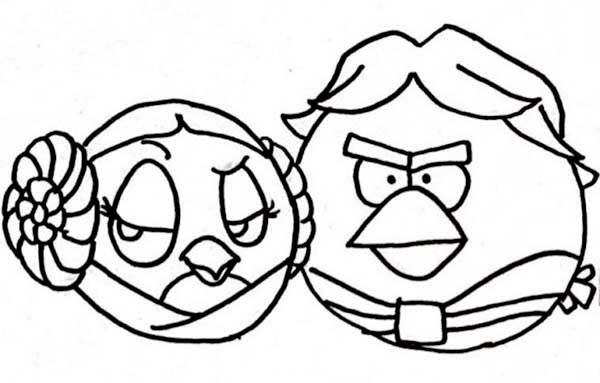 Angry Birds Star Wars Couple Princess Leia And Han Solo Coloring 600x383 Angry Birds Star Wars Couple Princess Leia And Han Solo Coloring