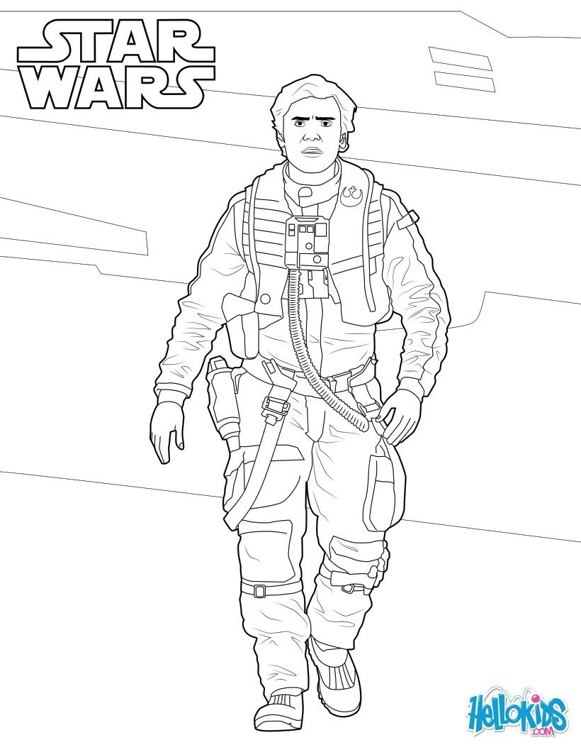 820x1060 Star Wars Coloring Pages The Force Awakens New Poe Dameron Star