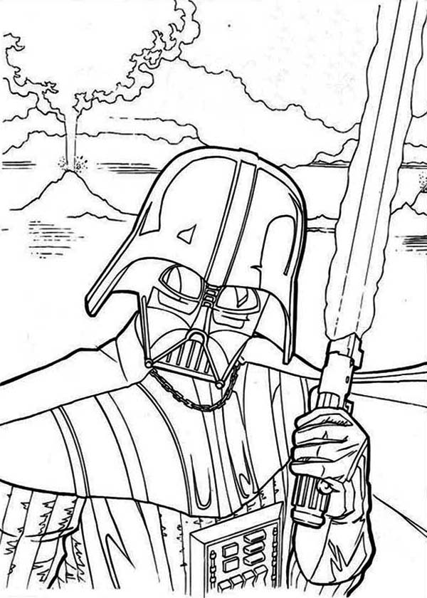 The Evil Darth Vader In Star Wars Coloring Page 600x840 The Evil Darth Vader In Star Wars Coloring Page