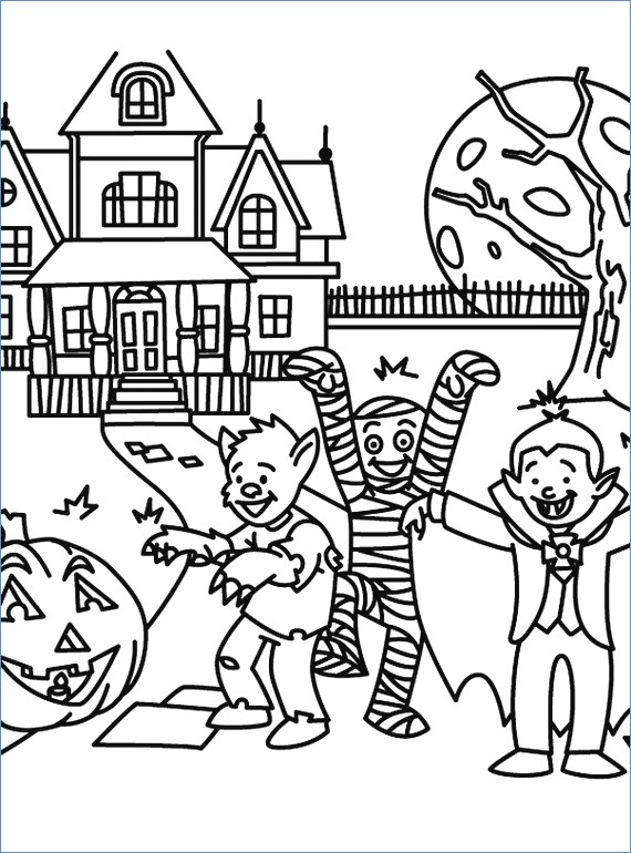 Halloween Coloring Pages Scary 570x770 Halloween Coloring Pages Scary
