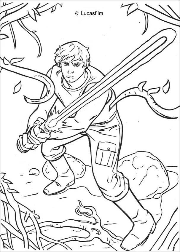 Luke Skywalker On Dagobah Coloring Page For The Kids 607x850 Luke Skywalker On Dagobah Coloring Page For The Kids