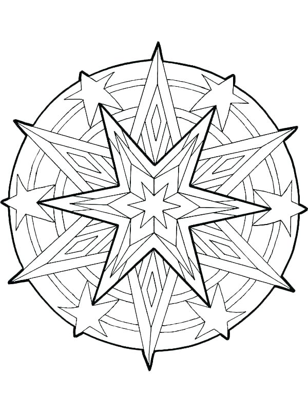 600x800 Star Coloring Pages Star Coloring Page Mandala Stars Outline