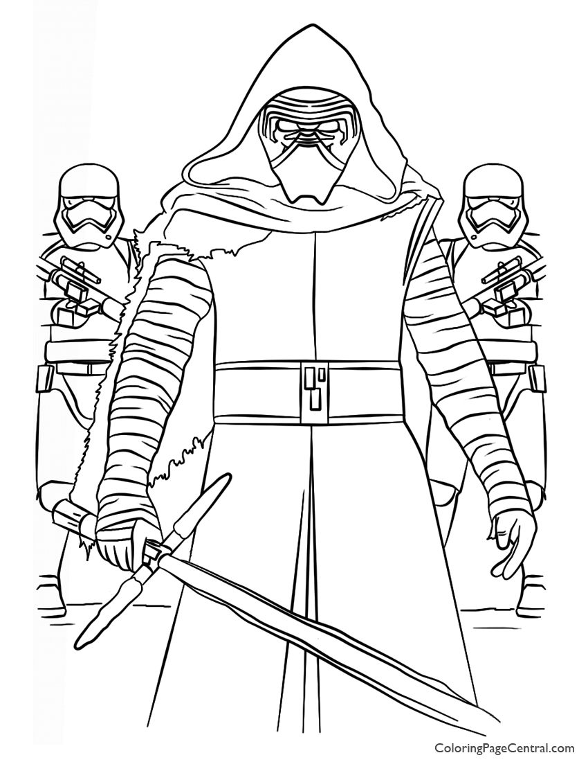 850x1100 Star Wars Kylo Ren And First Order Coloring Page Coloring Page