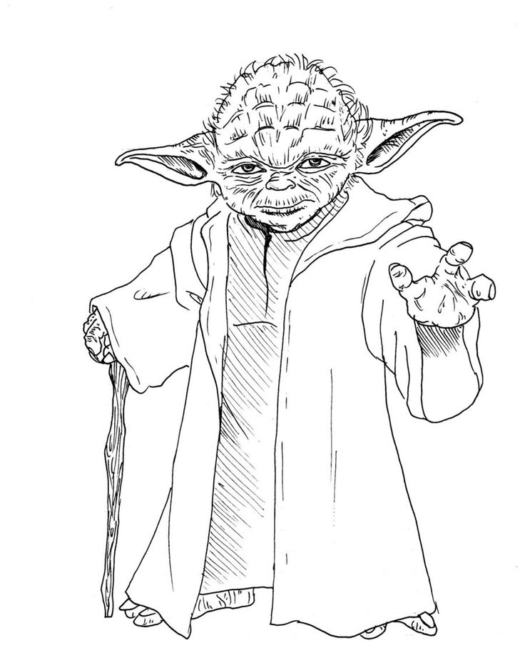 736x928 Cute Yoda Coloring Page Printable For Funny Yoda Coloring Page
