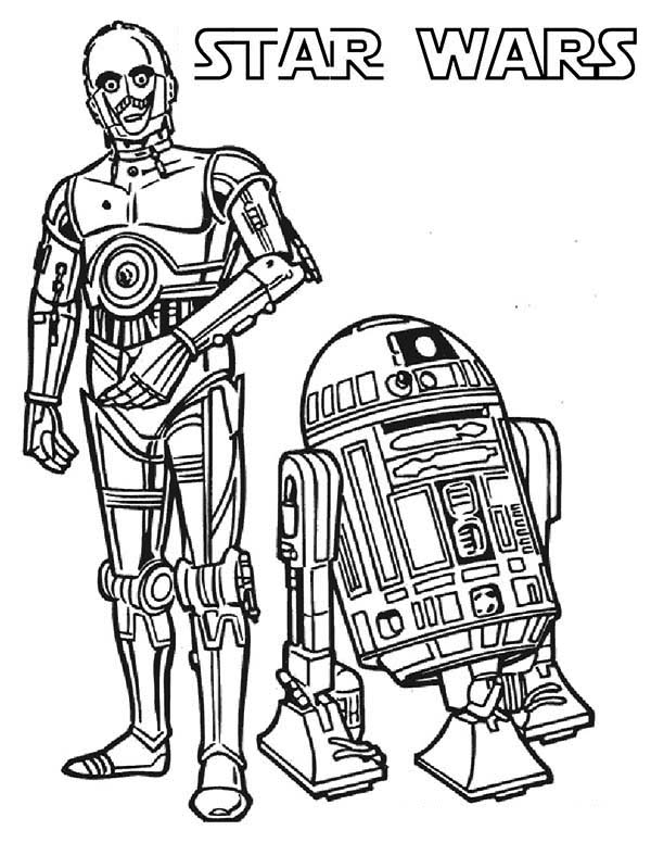 C3po And R2d2 The Star Wars Droids Coloring Page 600x776 C3po And R2d2 The Star Wars Droids Coloring Page
