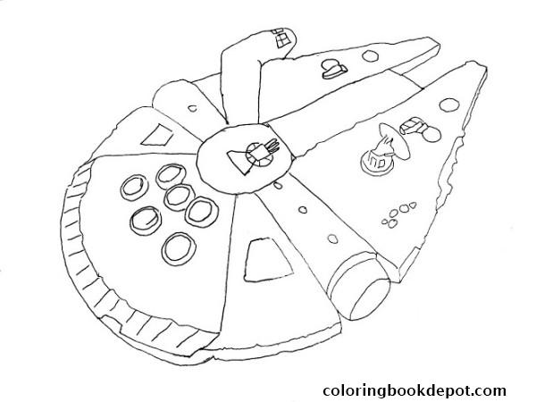 Simple Millenium Falcon Star Wars Ship Coloring Pages 600x450 Simple Millenium Falcon Star Wars Ship Coloring Pages