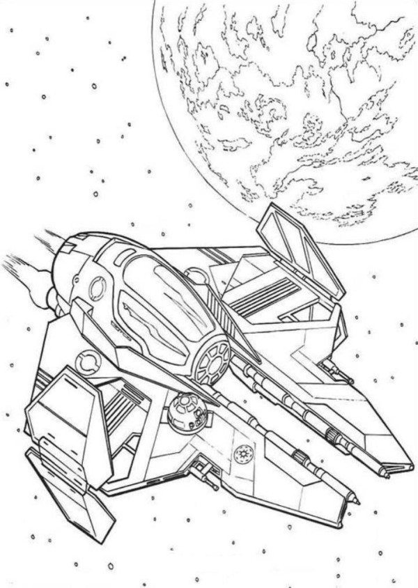 Obi Wan Kenobi Spaceship Star Wars Coloring Pages 600x844 Obi Wan Kenobi Spaceship Star Wars Coloring Pages