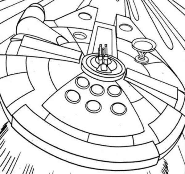 600x564 Spaceship Coloring Pages Simple Millenium Falcon Star Wars Ship