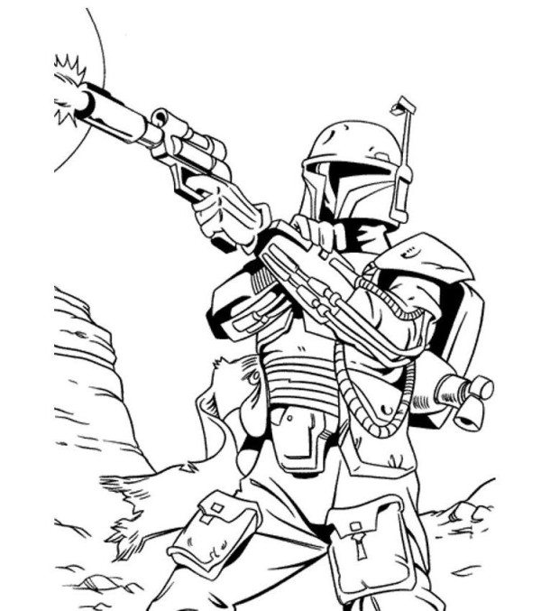 600x677 Star Wars Coloring Pages Bounty Hunter