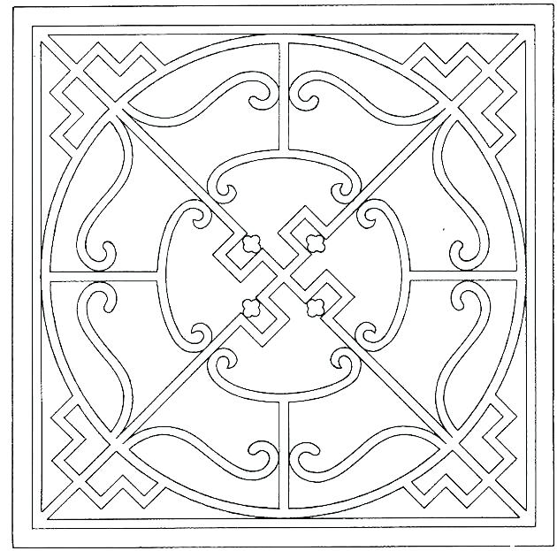 630x623 Geometric Pattern Coloring Pages For Adults