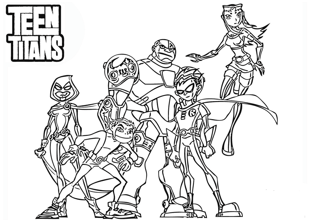 15 Free Printable Teen Titans Coloring Pages 1000x715 15 Free Printable Teen Titans Coloring Pages