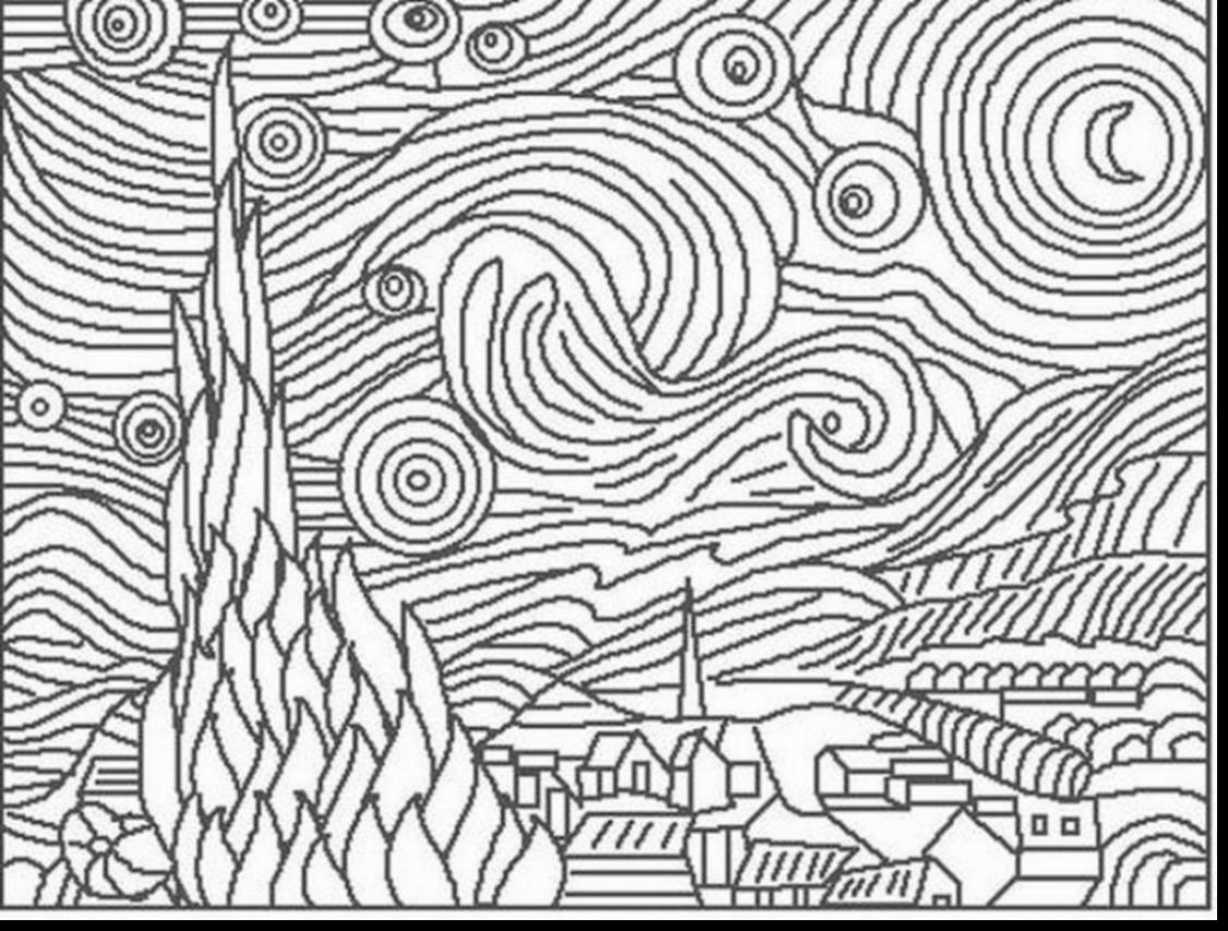 Starry Night Coloring Page at GetColorings.com | Free printable ...