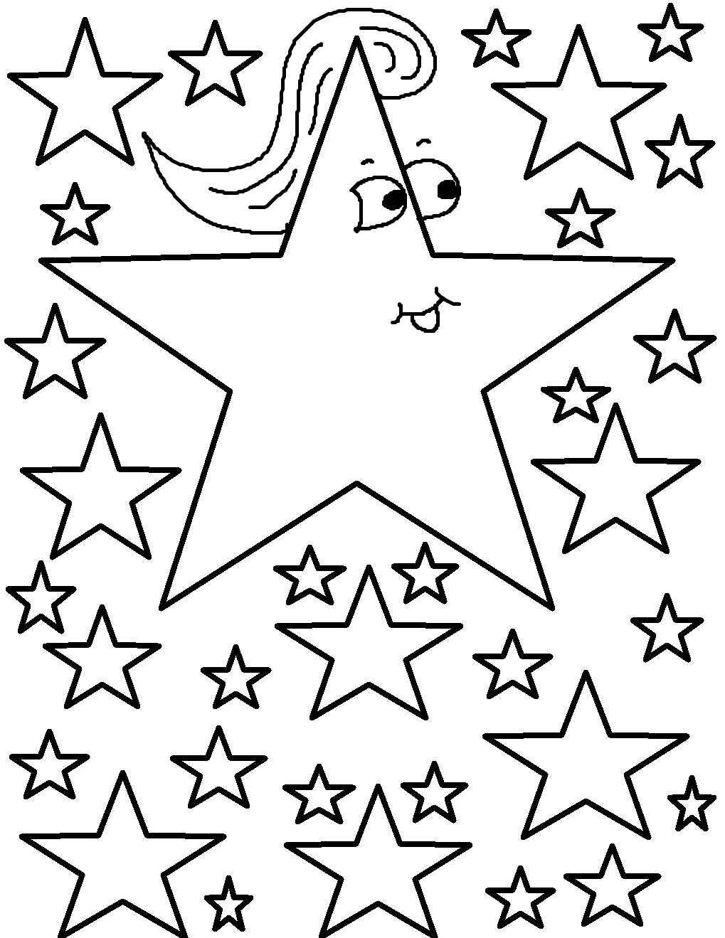1019x1319 Free Printable Star Coloring Pages For Kids