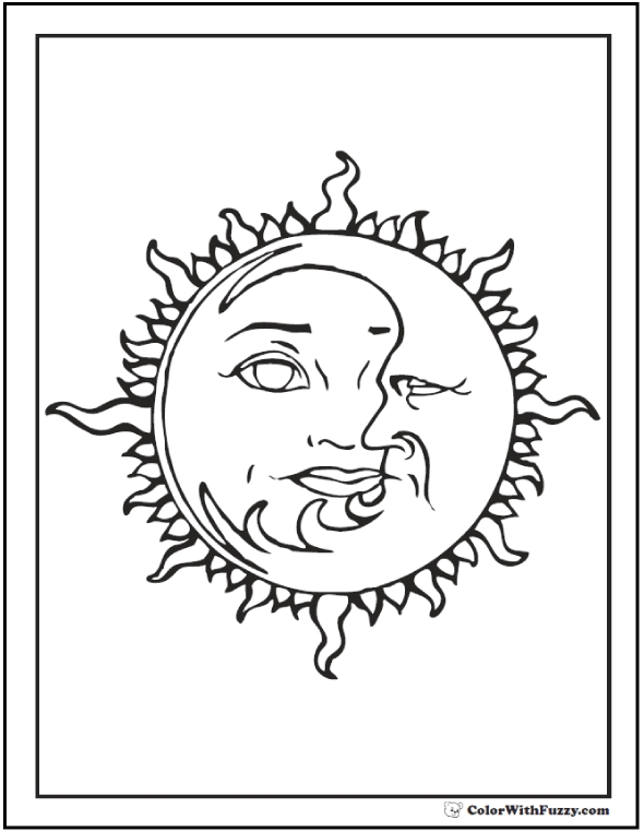 590x762 Moon And Stars Coloring Pages Printable 60 Star Coloring Pages