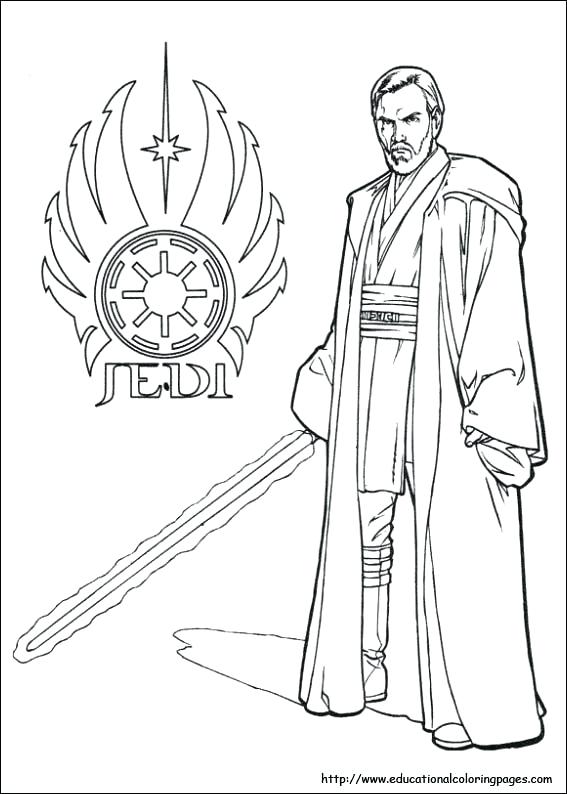 567x794 Starwars Coloring Page Obi Wan Star Wars Printable Coloring Page